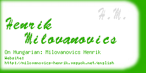 henrik milovanovics business card